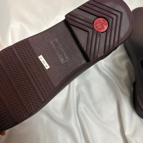 Hunter Dark Purple Chelsea Rain Ankle Boots Size 7 - Picture 7 of 7